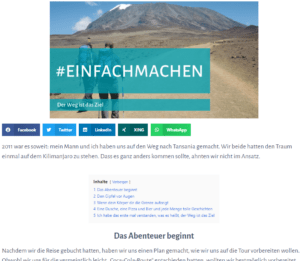 Screenshot vom BLogartikel